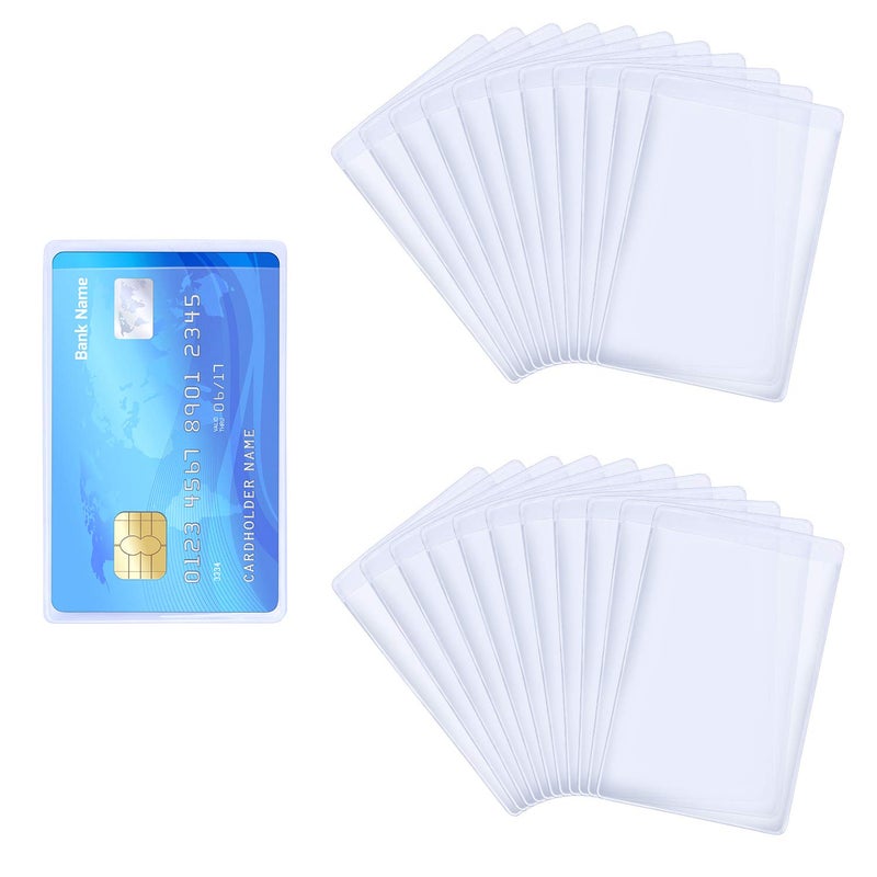 BronaGrand 20pcs Transparent Vertical ID Credit Card Holder Business Card Protector Sleeves - Image 2